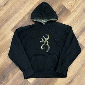 Browning Black Deer Buck Hoodie Jacket Hunting Camo Youth Medium